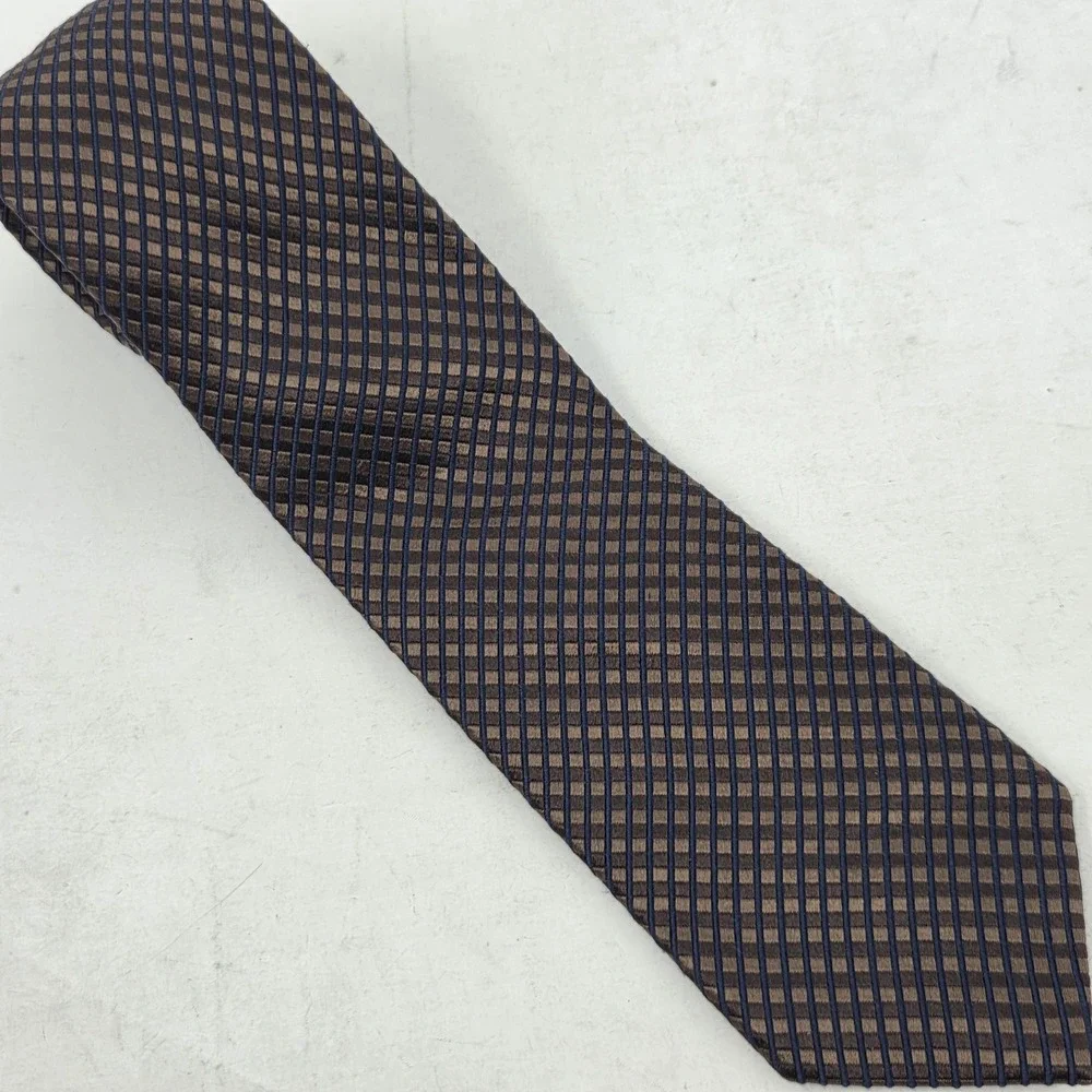 Donald J. Trump Signature Collection Mens Tie Brown Geometric Silk